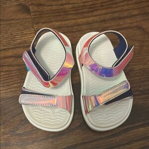Native Shoes Silver White Sandals Lightweight Velcro